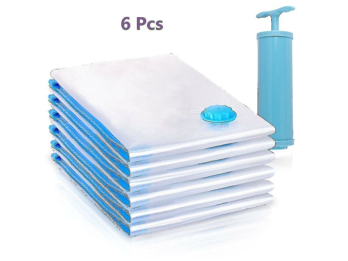 Sacos De Armazenamento A Vácuo Com Bomba Manual Jumbo, Pacote Com 6 Slowmoose