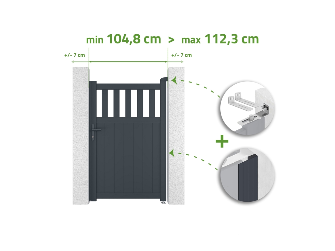 Portão Ajustável Largura 1m Santis H.160cm Alumínio Cinza Casanoov