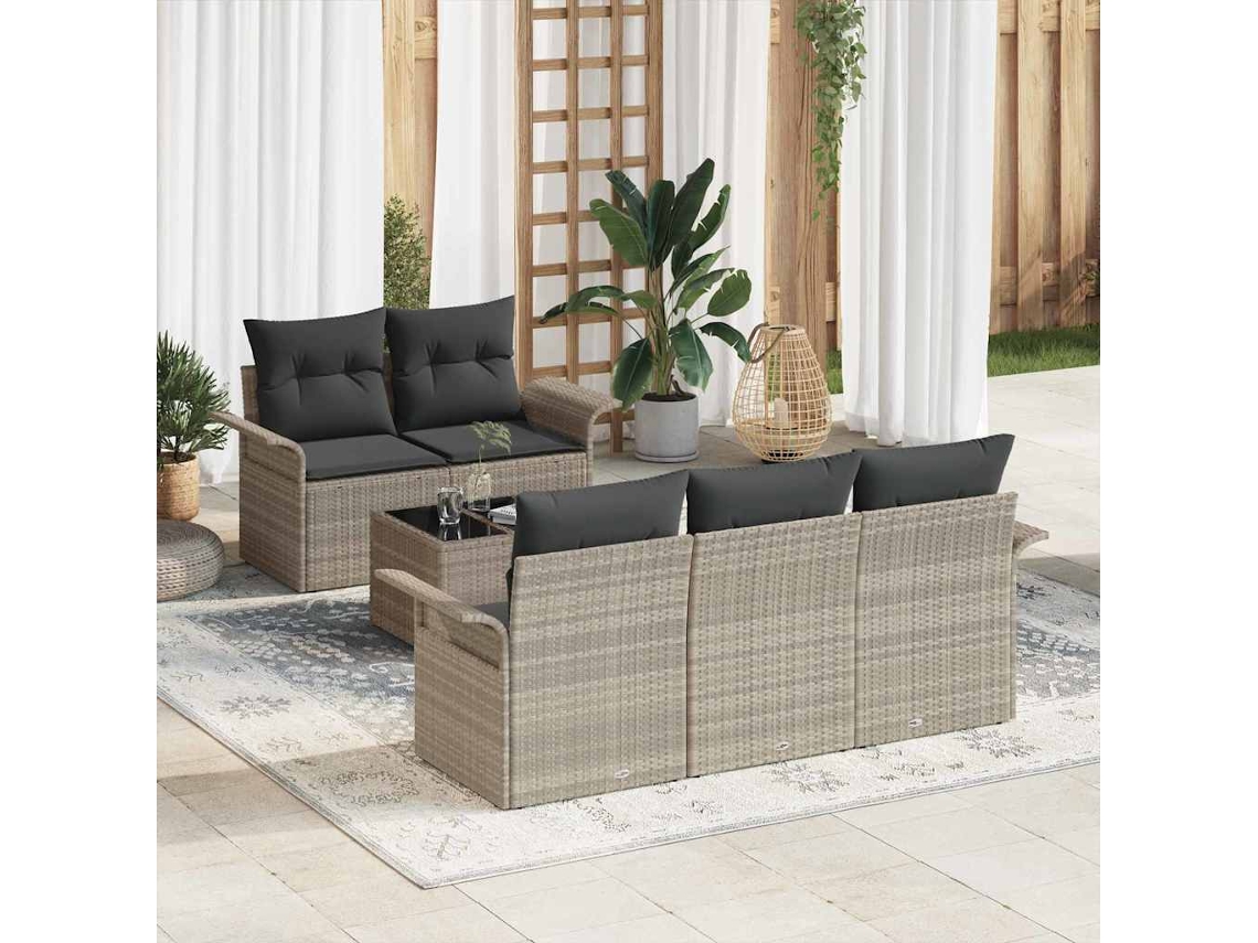 Vidaxl Conjunto De Sofá De Jardim 6 Unid. 5-número De Lugares