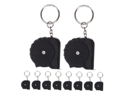 Conjunto De 10 Mini Fitas Métricas Retráteis Com Chaveiro, Pretas,