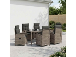 Vidaxl Conjunto De Jantar Para Exterior 7 Unid. Vime Pe