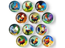 Conjunto De 12 Ímãs De Geladeira De Vidro 35 Mm Aquaforge (ponta)