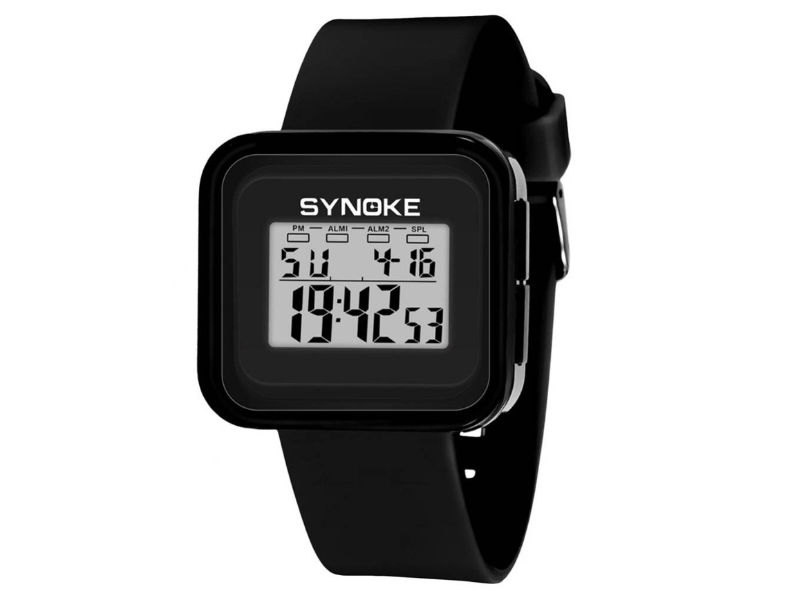Reloj Deportivo Electrónico Juvenil Fashionable Simple Para Estudiantes Synoke Color Negro