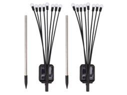 Bj-2 Jogos De Luzes Solares Para Jardim 8led Ip65 Impermeáveis Decorativos Para Pátio Terraço Gramado Festivais
