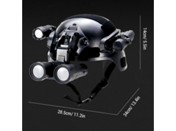 Capacete Rapid Airsoft Paintball Com Lanterna Telescópio E Luz Piscante