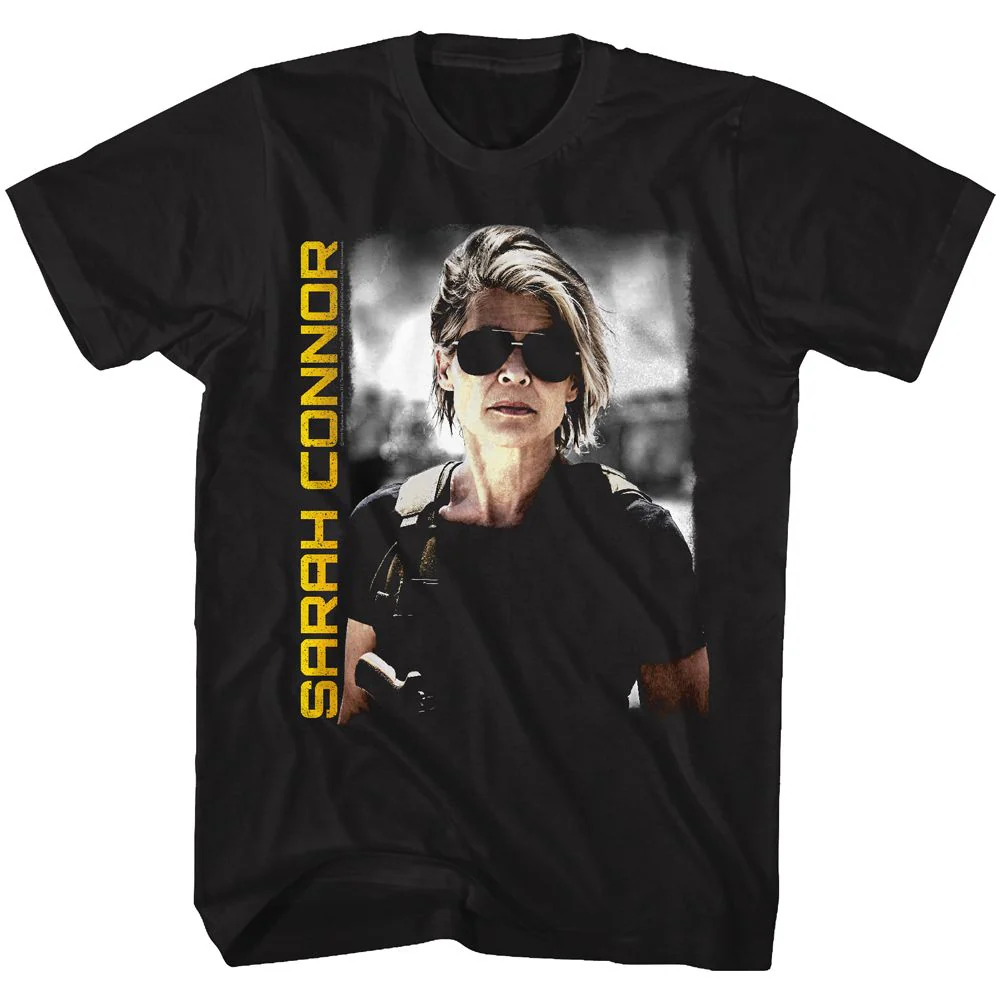 Unisex Adult T-shirt Rockinstone Terminator Dark Fate Sarah Conner Black Sizes