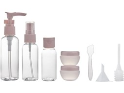 Conjunto de 8 Mini Frascos Plásticos para Maquiagem Light Com