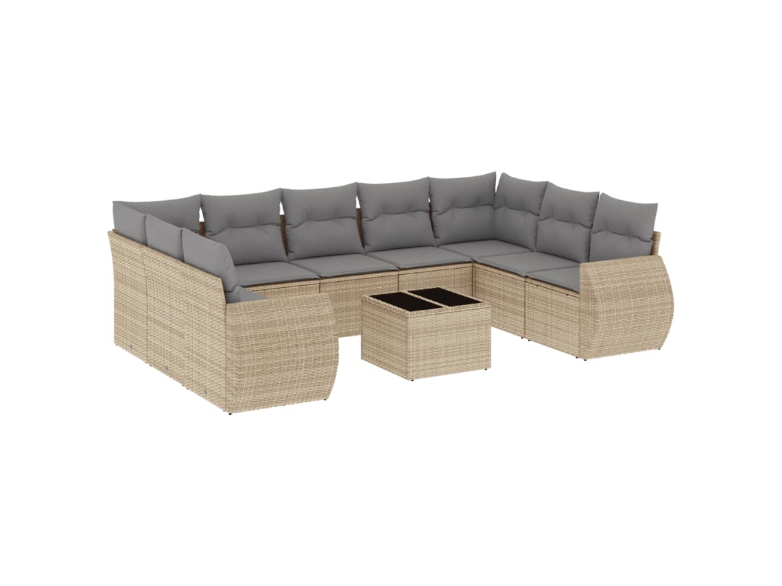 Garden Sofa Set, Garden Sofa Sets Vidaxl Bege Rattan / Vime (n/a)