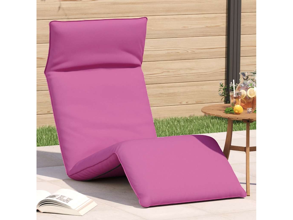 Vidaxl Espreguiçadeira Dobrável 175x54x8,5 Cm Tecido Oxford Rosa