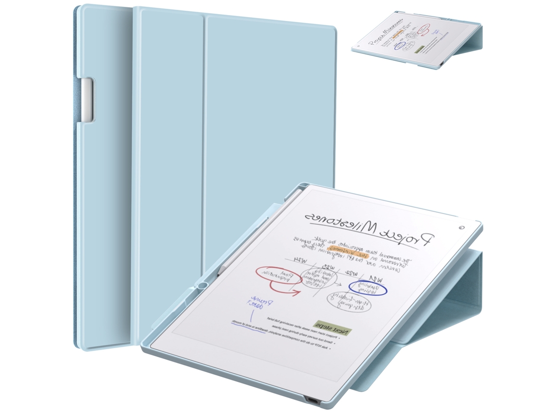 Capa Para Remarkable Paper Pro De 11,8 Polegadas , Com Suporte Giratório De 360 ​​graus E Compartimento Para Caneta Azul Claro Hexinyigjly (2024)