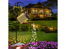 Luminária Solar para Exterior, em Formato de Regador, Cor Bronze, para Jardim, com Iluminação Led AQUAFORGE