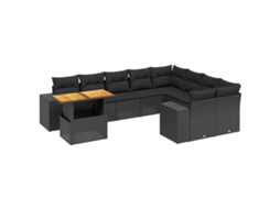 Garden Sofa Set, Garden Sofa Sets Vidaxl Preto Rattan / Vime (n/a)