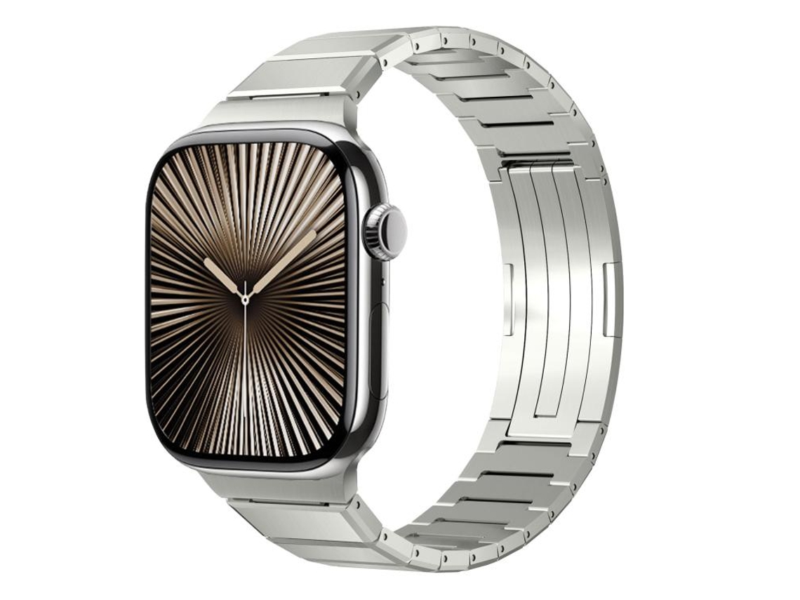 Bracelete para Apple Watch 42/41/40/38mm Liga de Titânio com Fecho Dobrável de Elo Único XIAOMOYU