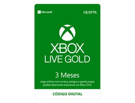Cartão Xbox Live Gold 3 Meses (Formato Digital)
