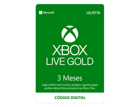 Cartão Xbox Live Gold 3 Meses (Formato Digital)