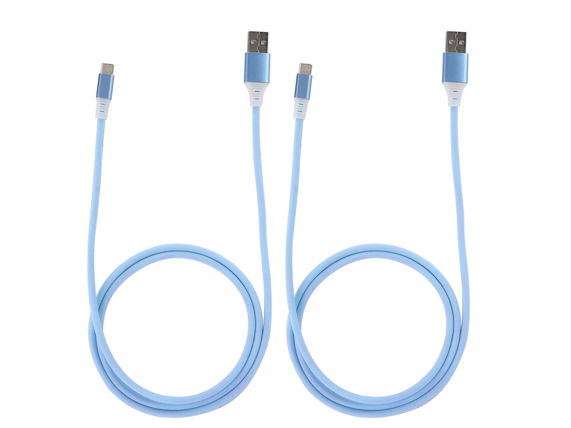 Cabo de dados com luz LED, 2 unidades, Type C, EOOCOO