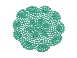 Toalha de Mesa Tecida à Mão em Algodão com Desenho Floral 21cm Verde