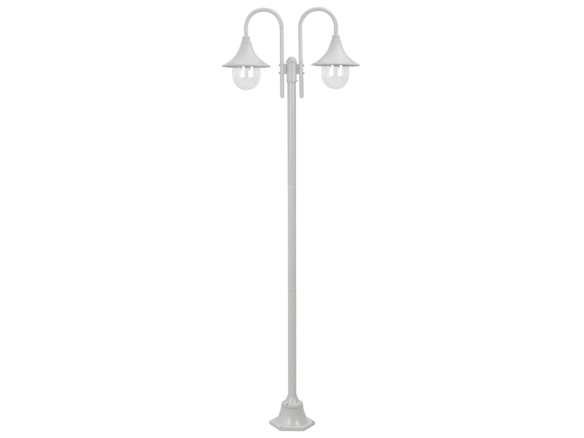 Conjunto 1 Candeeiro De Pé De Jardim Vidaxl Branco Alumínio (72 X 72 X 220 Cm)