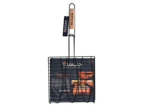 Parrilla 3 pescados mango madera 28x28 cm