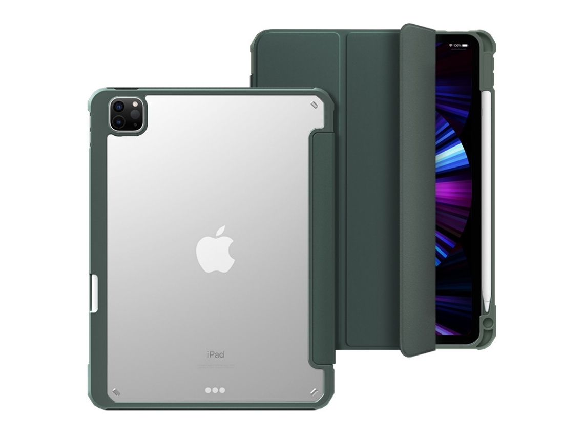 Capa Estilosa Para Ipad Mini 6/7 8.3 2024 Verde Meia Noite Alta Transparência