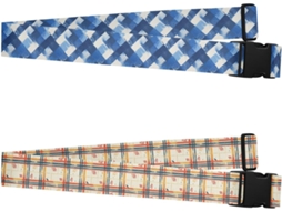 Conjunto De 2 Cintas Bagagem Xadrez Búfalo Em Azul E Preto, Resistentes E Ajustáveis, Ideais Para Viagens Marítimas