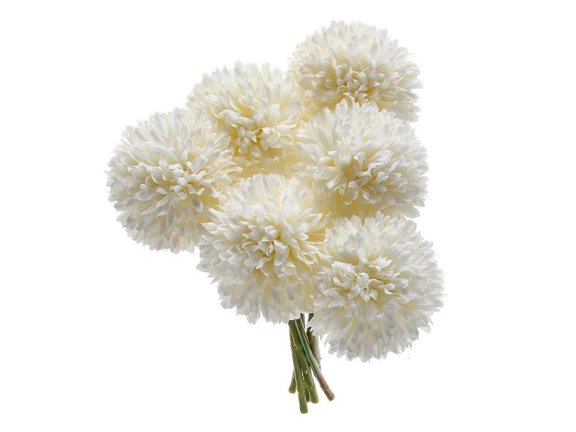 Flores Artificiais De Hidrângea, 6 Cabeças, Em Seda E Plástico, Buquê De Casamento Para Decoração De Casa, Jardim, Festa, 6 Peças (branco)