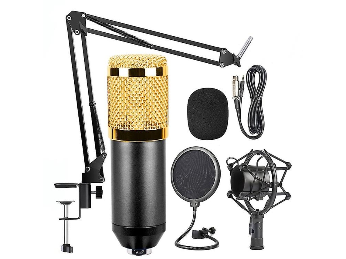Conjunto de microfone Chaberlu com suporte antichoque de metal
