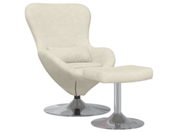 Conjunto 1 Cadeira De Descanso Vidaxl Creme Veludo (63 X 73 X 90 Cm)