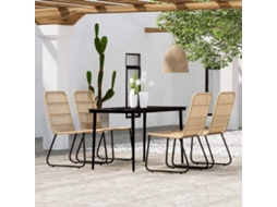Vidaxl 5 Pcs Conjunto De Jantar Para Jardim Cor De Carvalho
