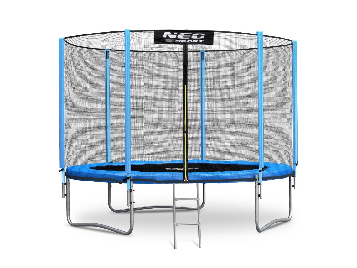 Cama Elástica 244 Cm Azul Com Escada E Rede Externa Até 80 Kg B.active