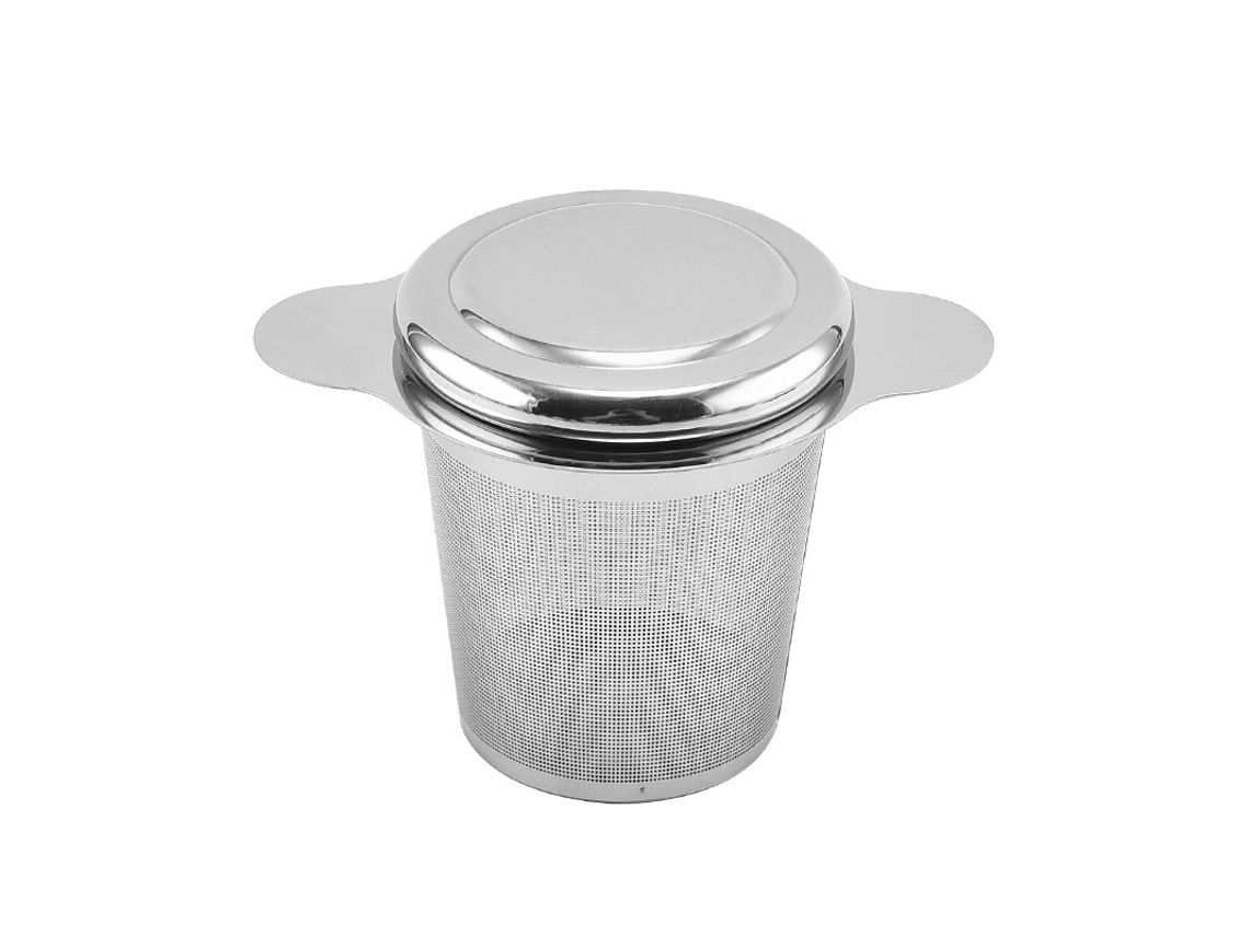 Coador De Chá Em Aço Inox Para Uso Doméstico E Externo Com Tampa, 1 Aquaforge