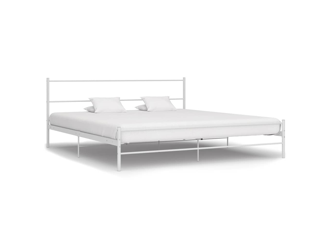 Vidaxl Estrutura De Cama 160x200 Cm Metal Branco