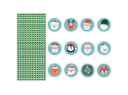 24 Pcs Canudos de Papel com Tema de Natal Estilo 3 24 Unidades/Conjunto AURUM