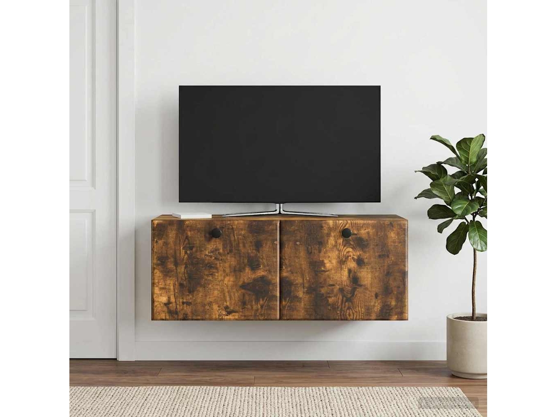Vidaxl Gabinete de Tv de Parede 78,5 X 31 X 30 Cm Carvalho Fumado