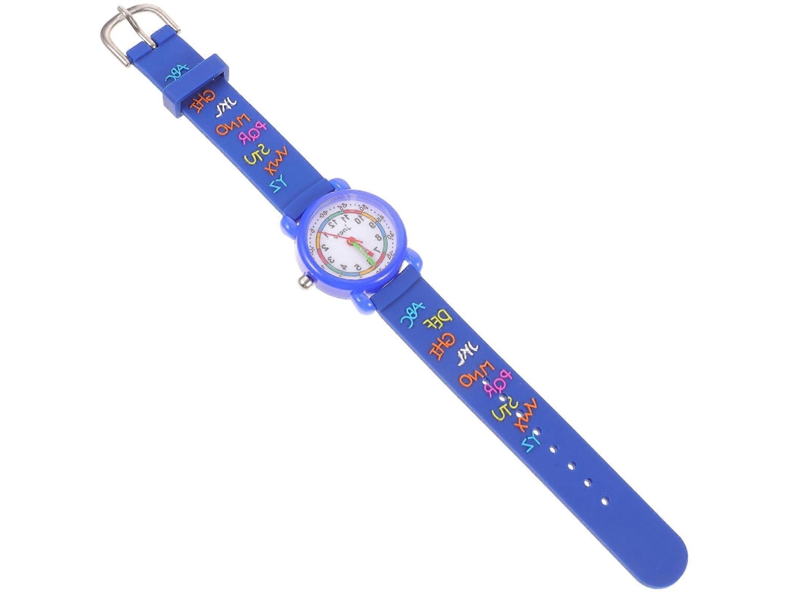 Relógio Infantil De Desenho Animado Para Crianças, Feito Liga Metálica Azul, Perfeito Uso Diário. 1 Unidade.