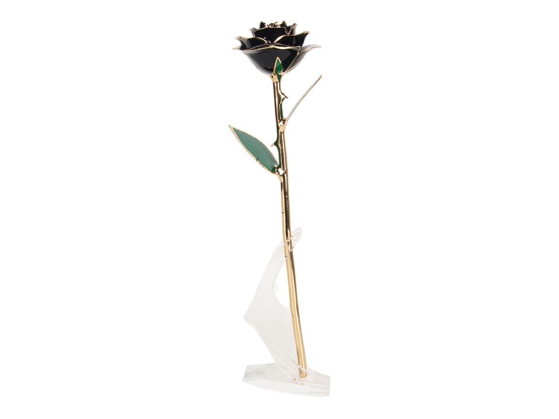 Rosa Dourada Suporte Decoração Casamento Aniversário Preto