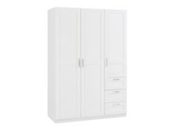 Roupeiro Finning Roupeiro 1 bengaleiro 4 compartimentos 3 gavetas 176x120x52 cm - Branco [EN.CASA]