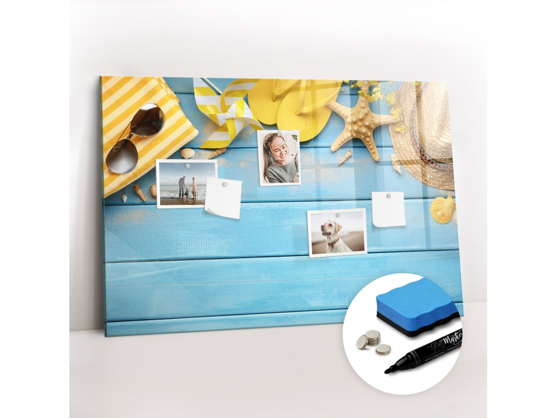 Quadro Magnético Acessórios De Praia Para O Escritório Espelharte (90x60 Cm)