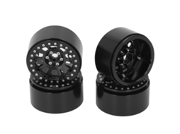 4 Peças De Roda De Alumínio De 2,2 Polegadas Para Traxxas Defender Axial Scx10 Scx10 Ii 90046 90047 1/10 Rc Crawler Preto