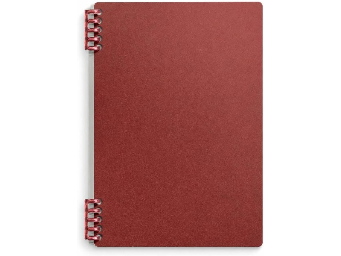 Caderno de folhas soltas estilo retrô, vermelho retrô, tamanho B5