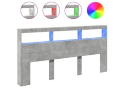 Headboard Cabinet, Headboard Cabinets Vidaxl Cinzeto Madeira Processada (200 X 17 X 102 Cm)