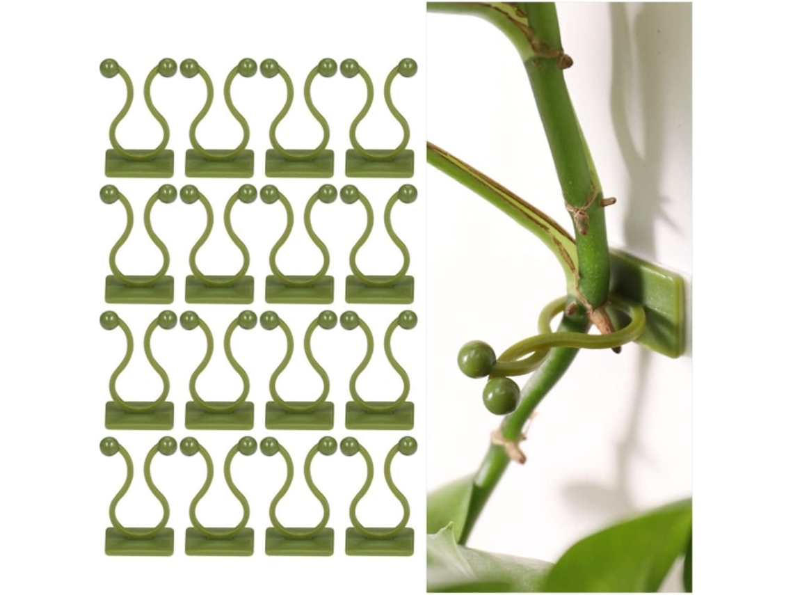 Conjunto De 100 Clipes Autoadesivos Para Suporte De Plantas Trepadeiras -