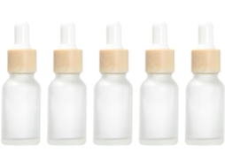 Frascos Conta-gotas Com Ponta De Borracha E Vidro Fosco, Pacote Com 5 Unidades, 15 Ml