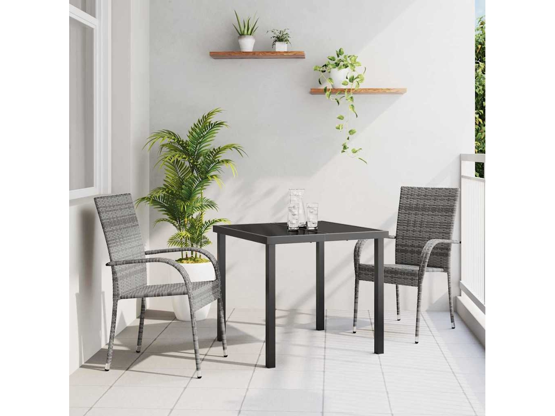 Vidaxl Conjunto De Jantar Para Jardim 3 Unid. Cinzeto