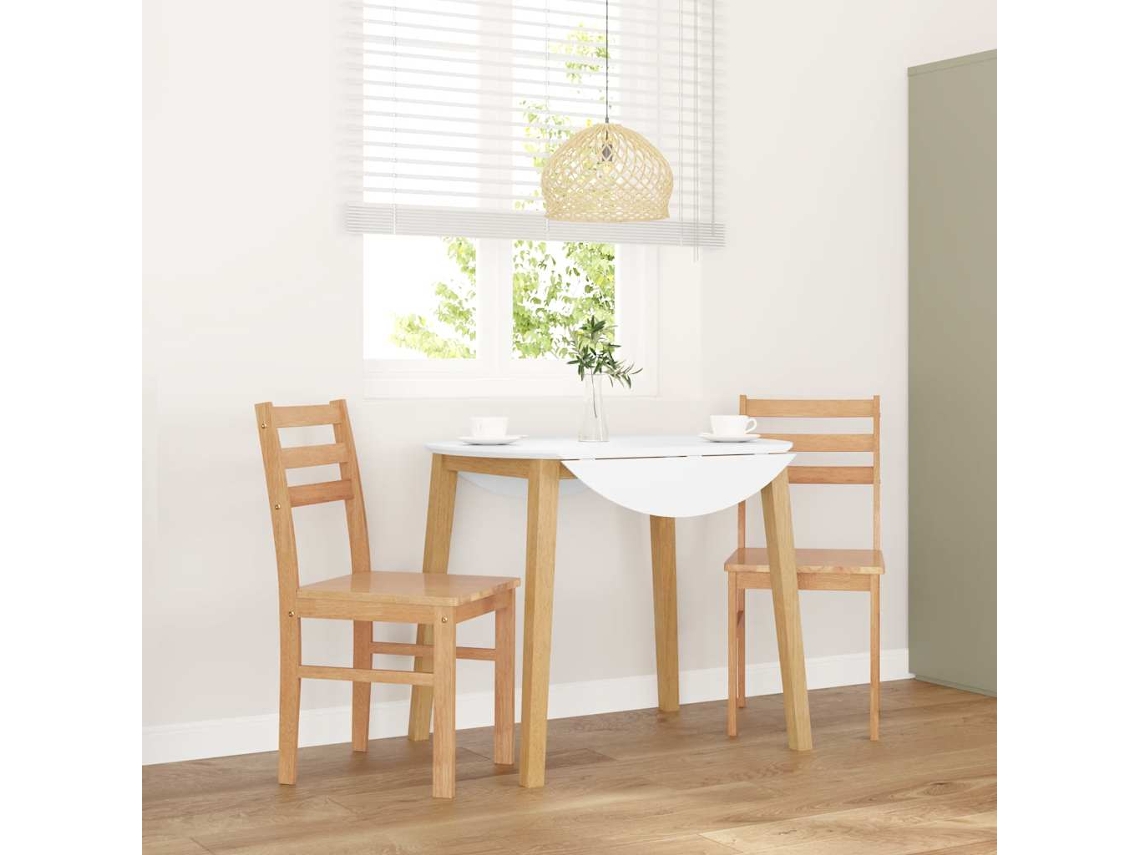 Vidaxl Cadeiras De Jantar 2 Pcs Madeira De Seringueira Maciça