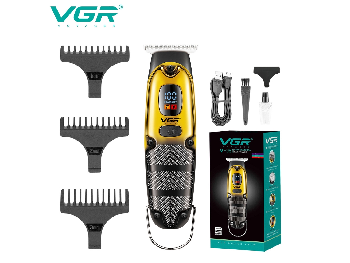 Máquina de Cortar Cabelo Elétrica com Visor Digital, Aparador de Cabelo Estilo Salmão, Aparador de Cabelo Elétrico com Gravação MDUG (dourado)