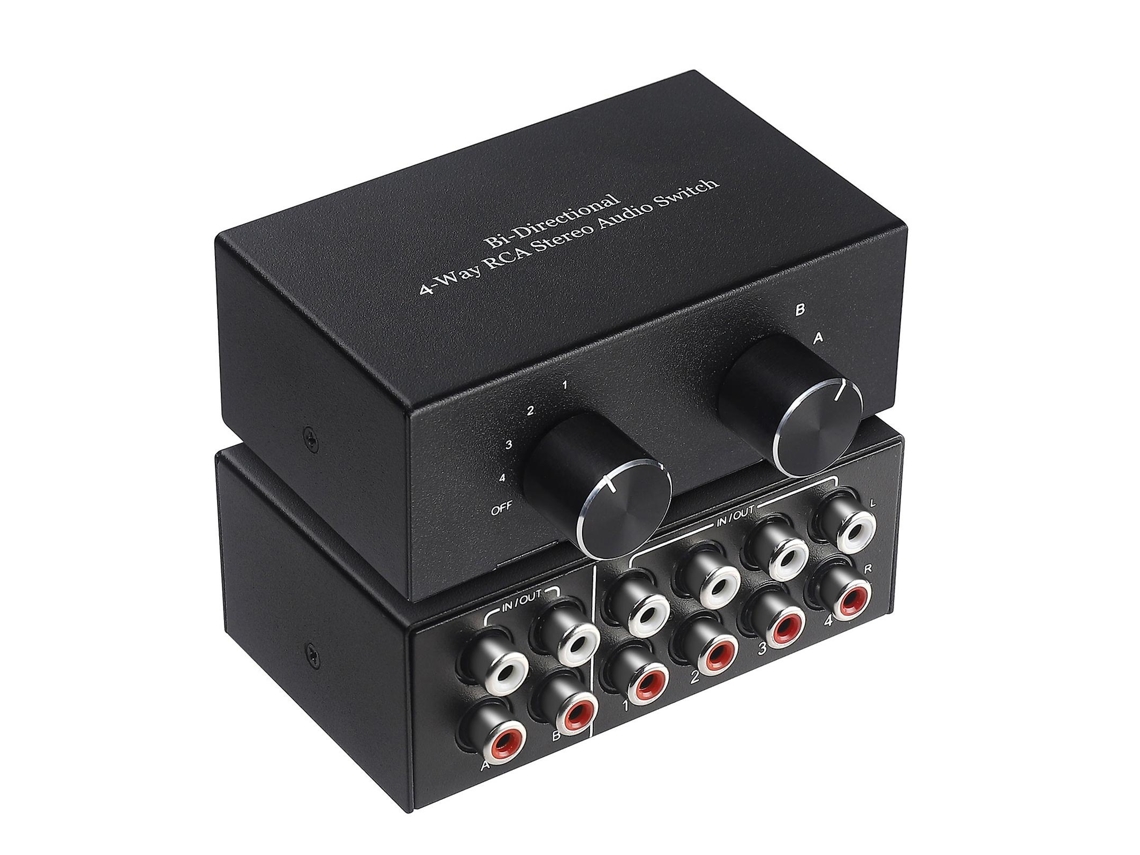 Interruptor De Áudio Estéreo Rca De 4 Vias Bidirecional 4 Em 2 Saídas/2 Em 4 Saídas R/l Switcher Estéreo Amplificador Rca Gv-ac004a