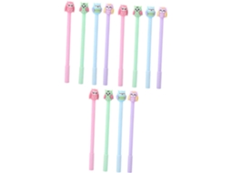Canetas Em Gel Com Desenho De Coruja, Feitas Plástico E Silicone,