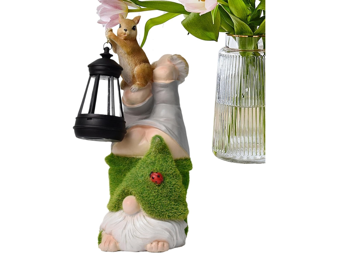 Gnomos de Jardim Genéricos para Uso Externo Lanternas Solares de Resina e Estátuas para Jardim Esculturas de Resina, CHABERLU