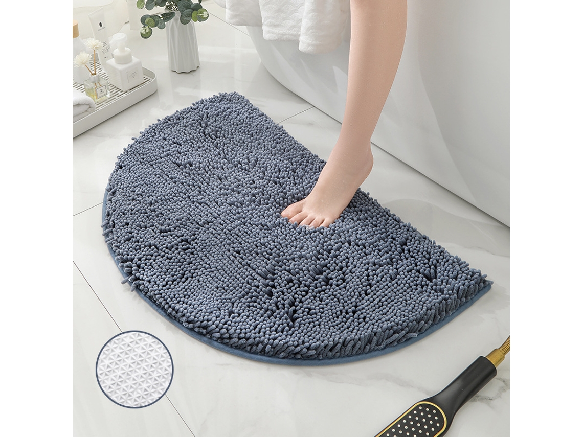 Tapetes de Banho Antiderrapantes Absorventes de Secagem Rápida para Decoração de Banheiro Fundo Tpr Azul Neblina EVELTEK Halfx50X80CM